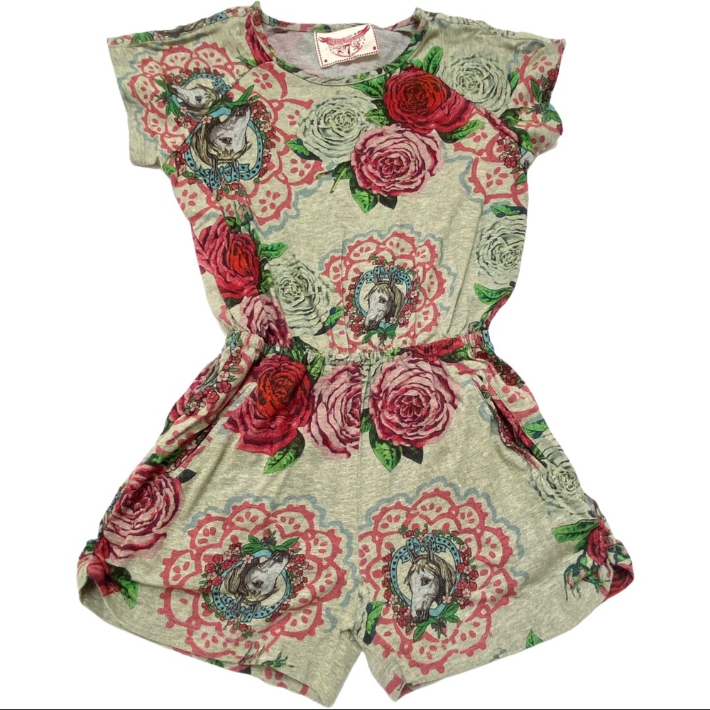 Paper Wings Roses & Doilies Jersey Romper 7